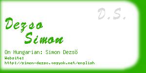 dezso simon business card